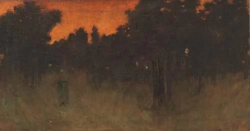 Crepuscolo, tramonto, al parco delle Cascine